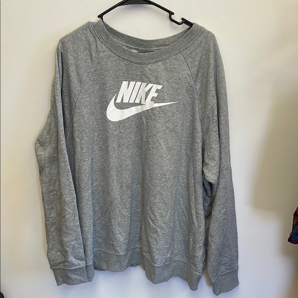 Nike Tops - Nike Gray Crew Neck Sweatshirt with Swoosh